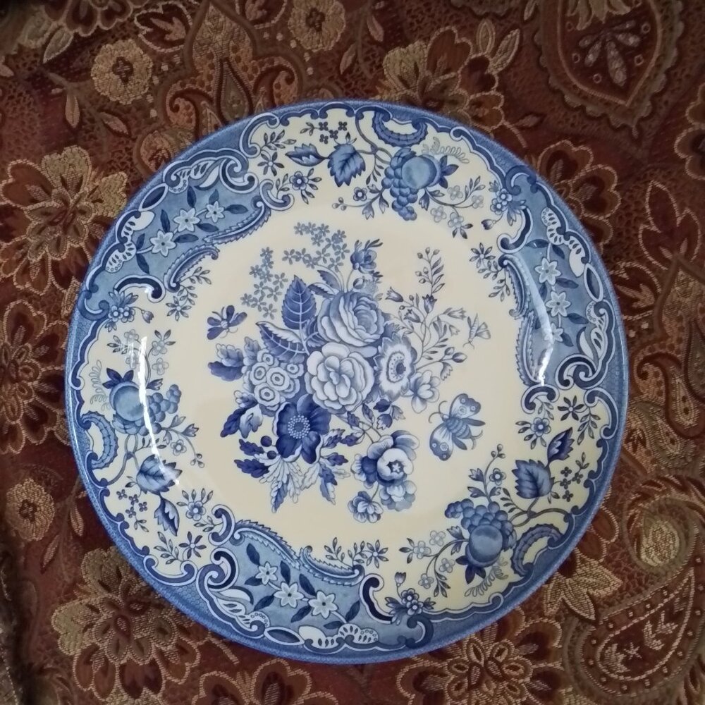 Spode blue rose plate